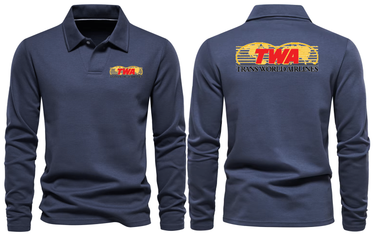 TWA AIRLINES LONG SLEEVE POLO